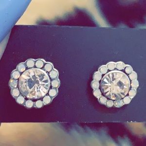 💗NEW Fire Opal encircled Crystal earrings